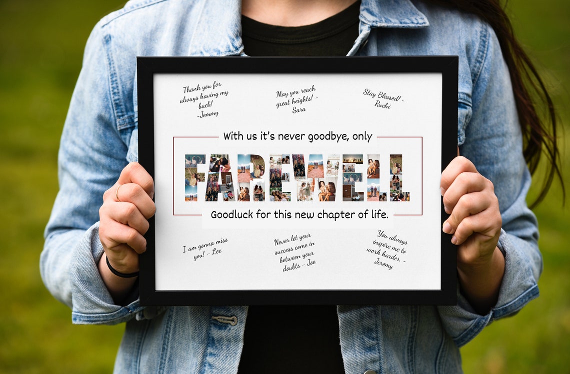 Farewell Custom Gift Collage Coworker Leaving Gift Moving Away Gift Next Chapter Goodbye Personalised Poster