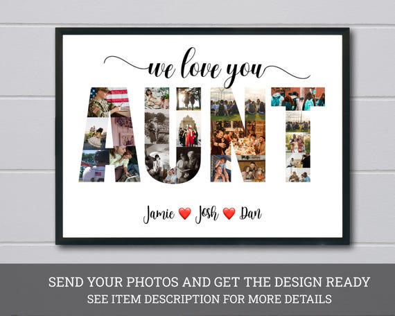 Custom Aunt Photo Collage Photo Gift For Aunt Personalized Cool Aunt Gift From Niece Nephew Aunt Birthday Gift Aunt Birthday Gift