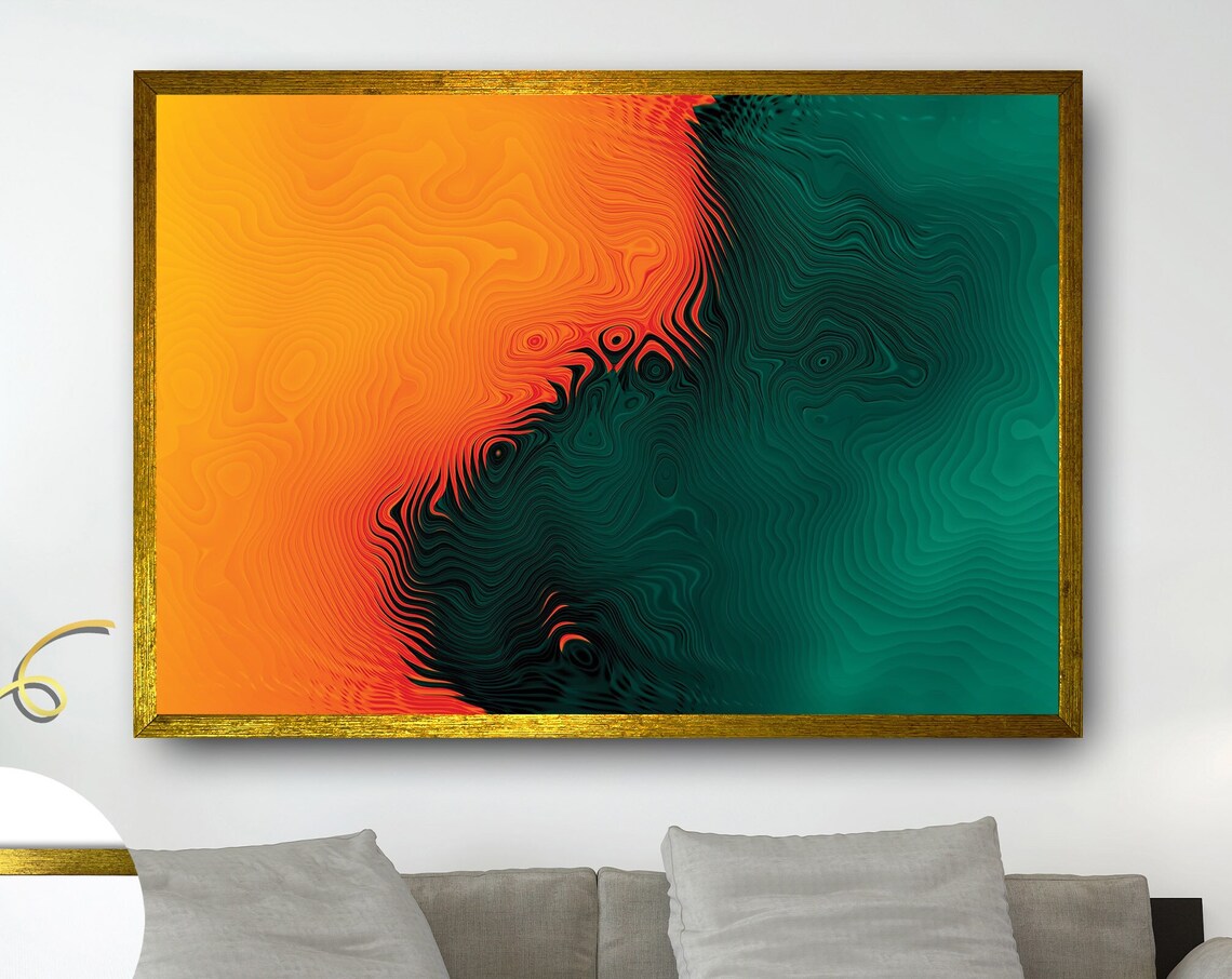 Raindrop Effect Abstract Art, Contemporary Home Decor
