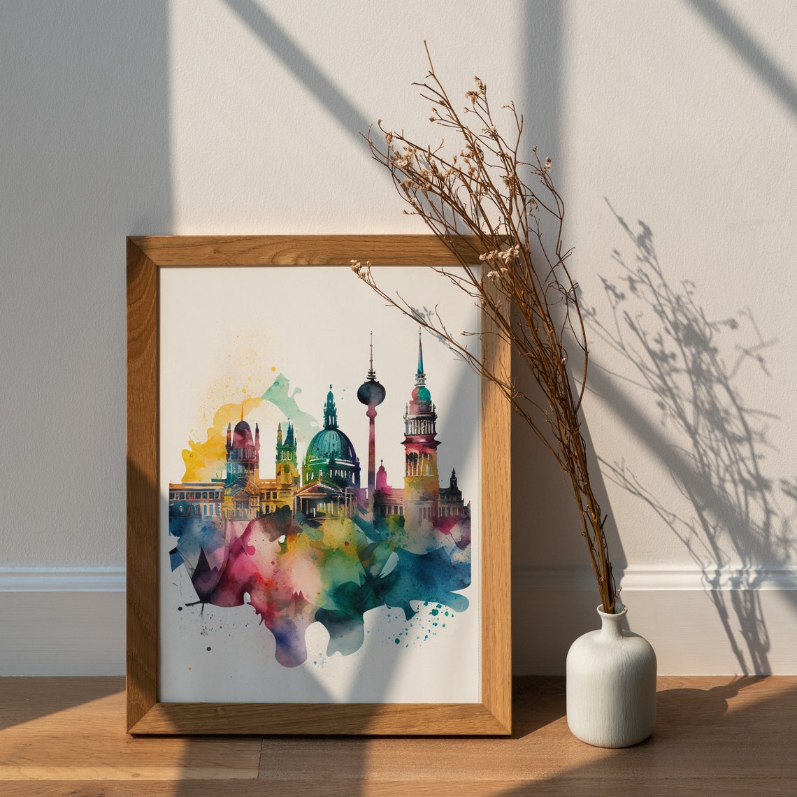 Berlin Germany Skyline Watercolor Painting Travel Art Poster - Image 2