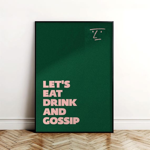 Funny Minimalist Poster For Dining Rooms Cafs Social Spaces