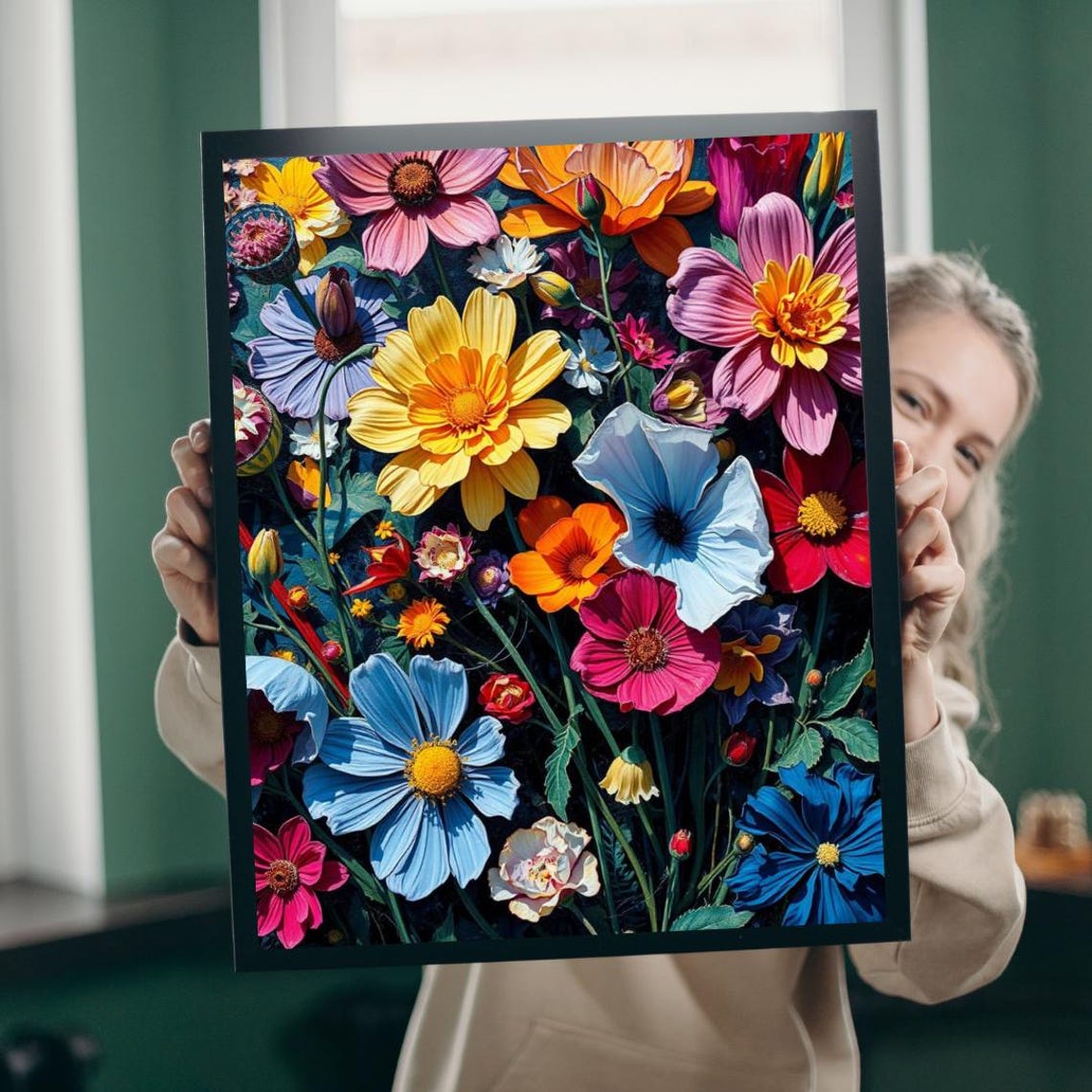 Colorful Wildflower Bouquet Garden Bloom Botanical Floral Wall Poster