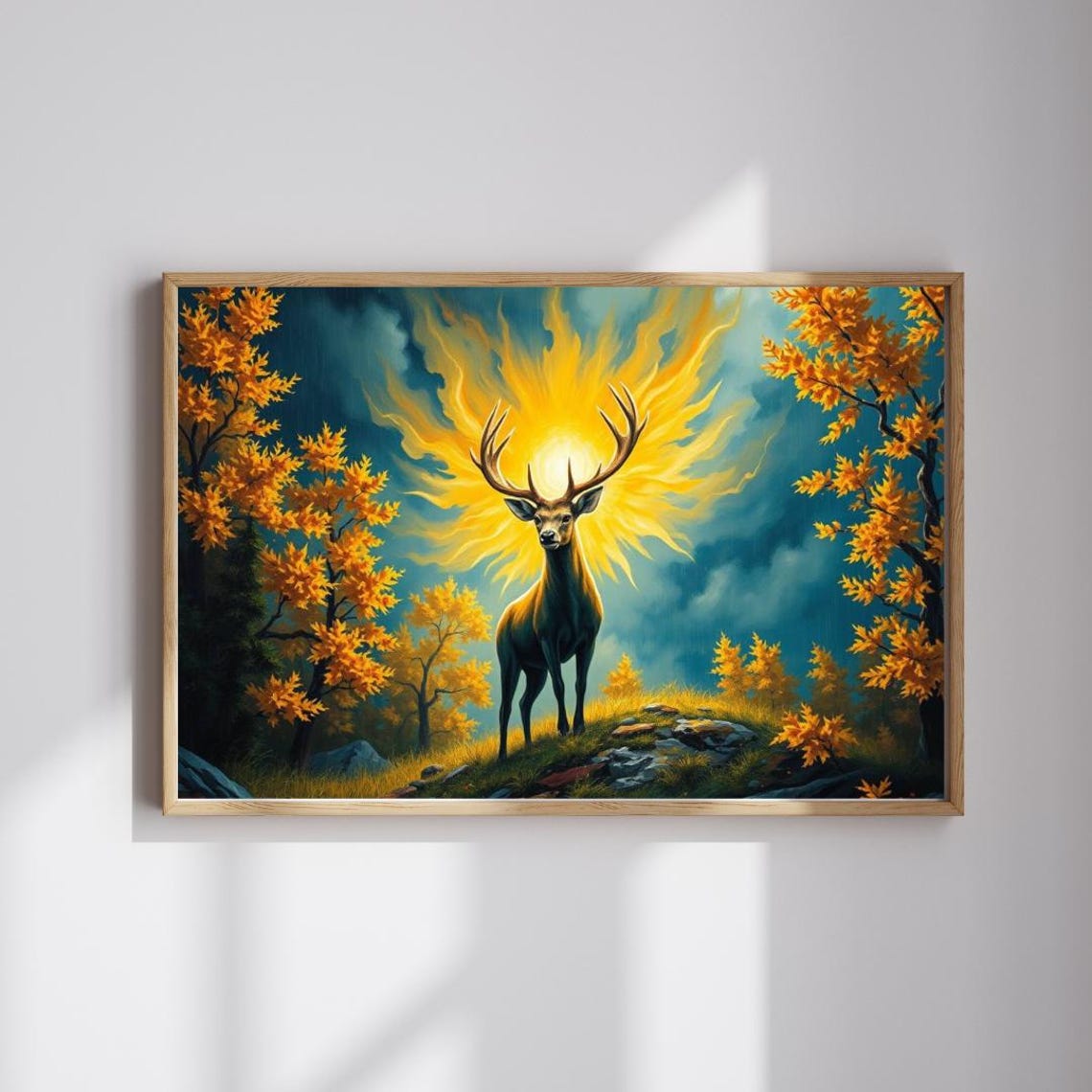 Mystical Stag Jigsaw Puzzle Gothic Forest Clearing Art