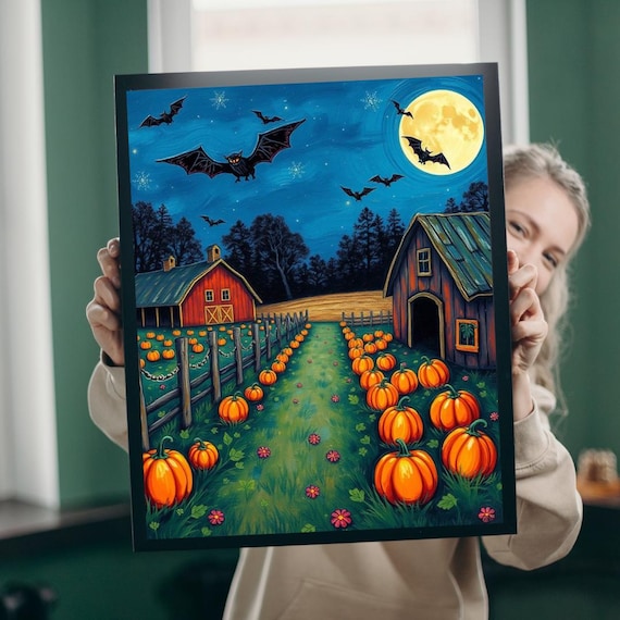 Haunted Pumpkin Patch Jigsaw Puzzle Festive Halloween Activity