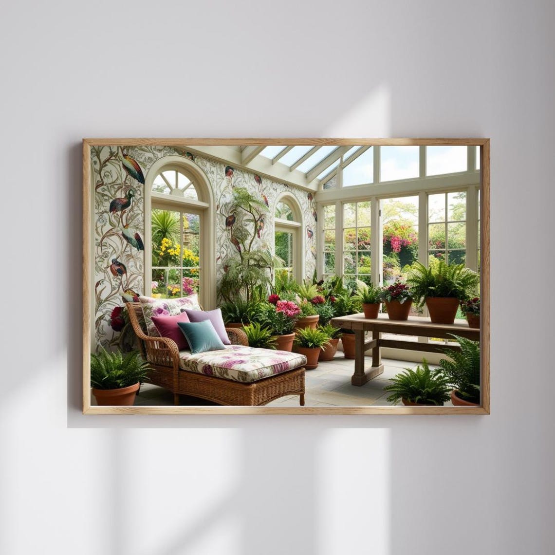 Bright Sunroom Conservatory Interior Garden Botanical Photo Poster