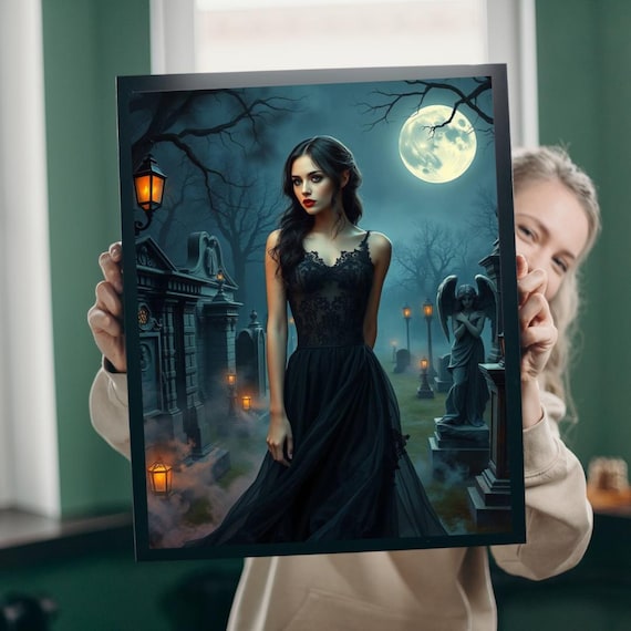 Gothic Moonlit Puzzle Dark Fantasy Halloween Decor