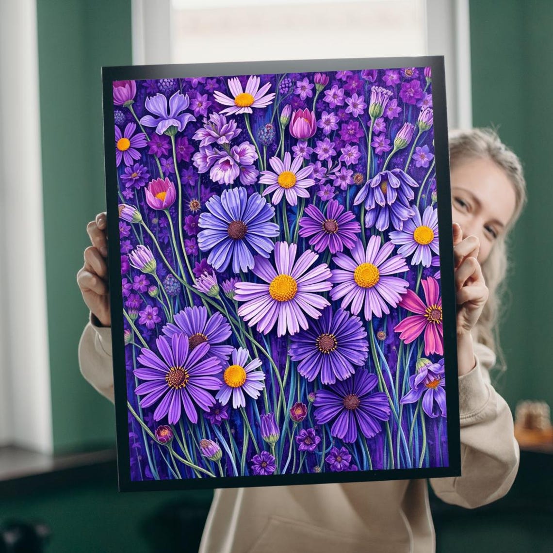 Floral Puzzle Art Print, Family Fun