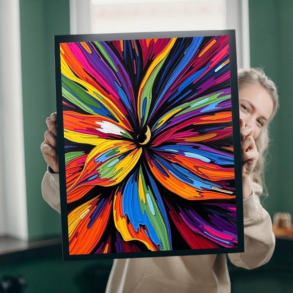 Abstract Flower Jigsaw Puzzle Colorful Floral Art Game