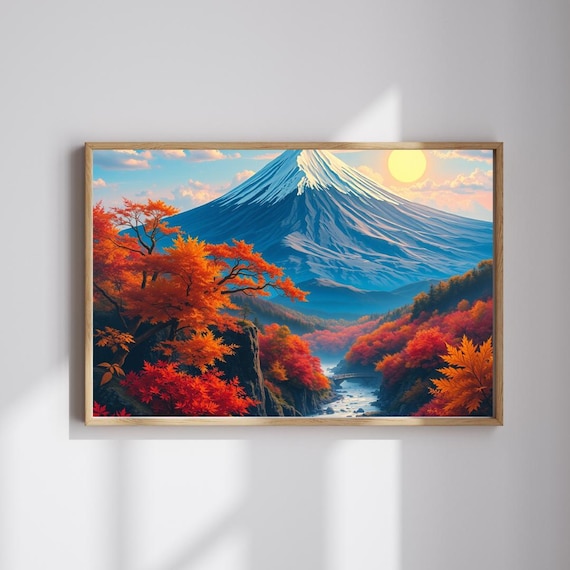 Surreal Mount Fuji Puzzle Autumn Landscape Jigsaw Game Japan Landmark