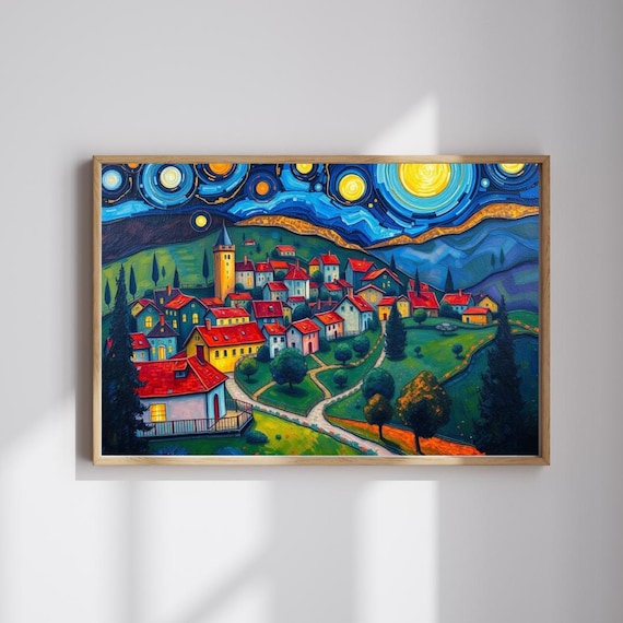 Starry Night Village Puzzle Art Lover Gift Family Fun 1101014 Pieces