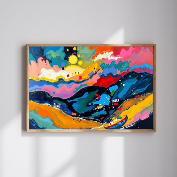 Vibrant Abstract Landscape Puzzle Art Therapy Jigsaw Game