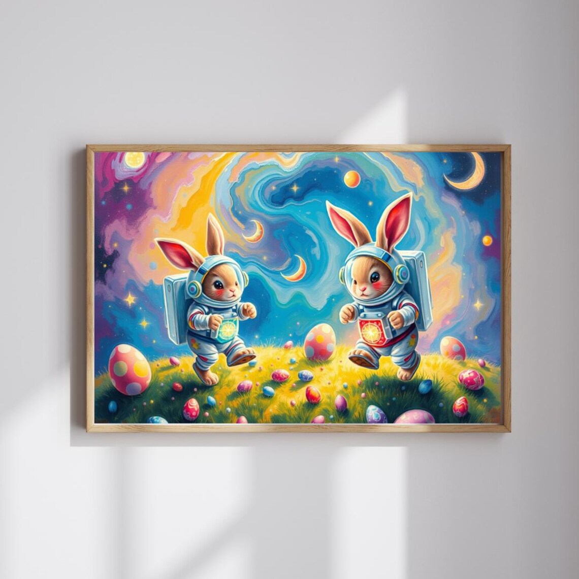 Space Bunny Jigsaw Puzzle Whimsical Easter Holiday Fun