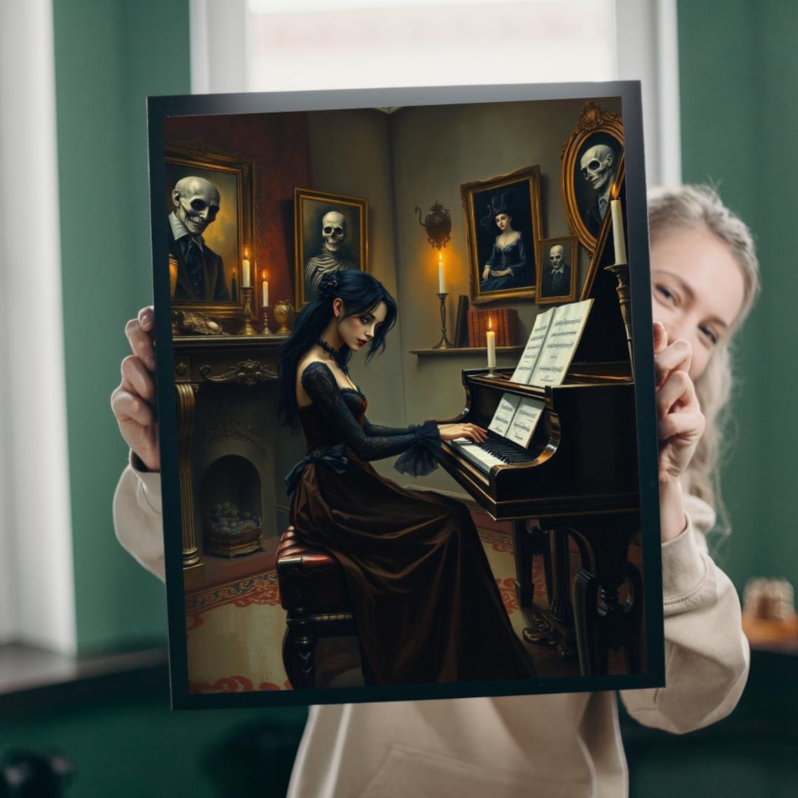 Gothic Musician Puzzle, Dark Art Poster Print