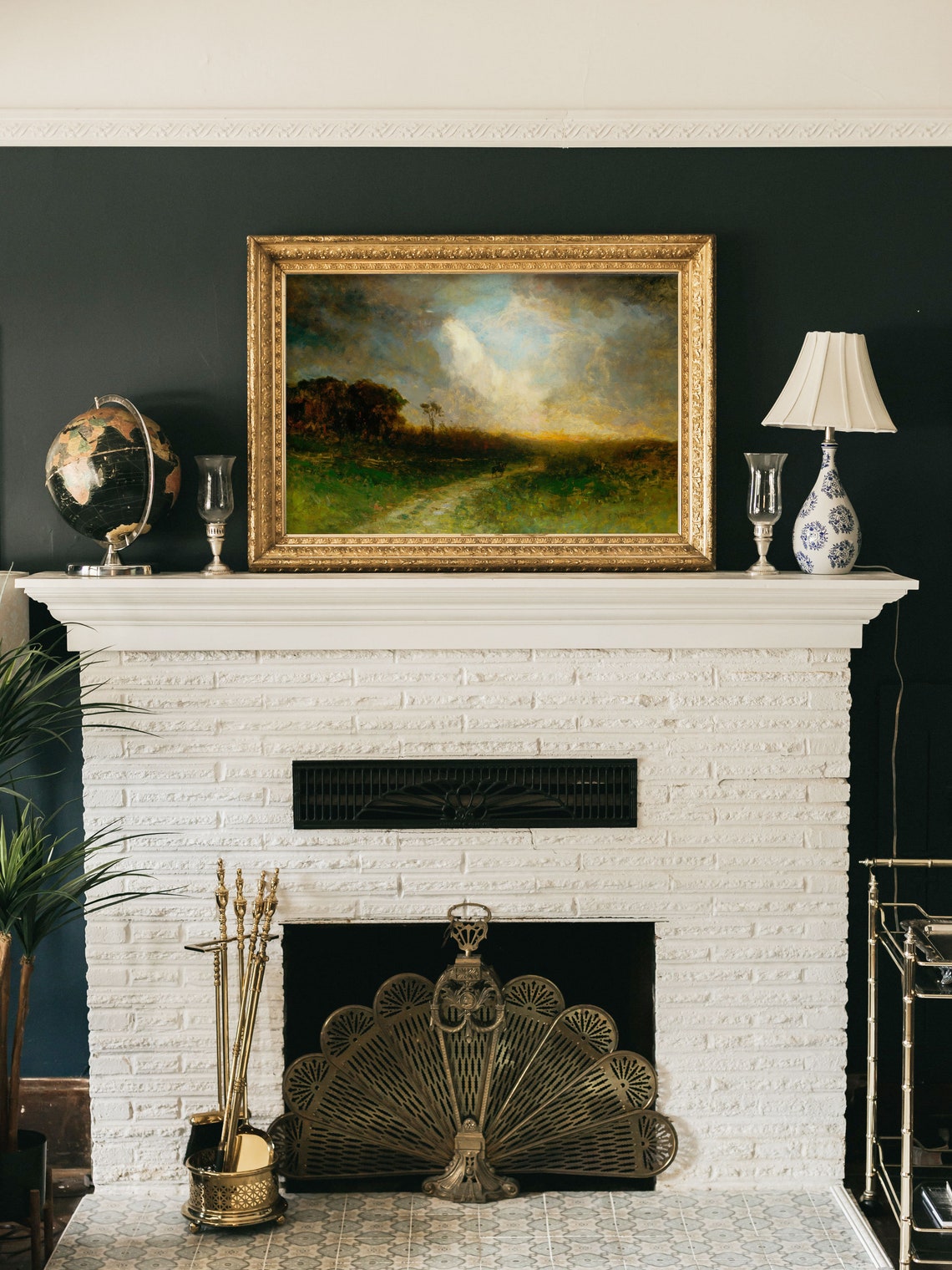 Vintage Country Farmhouse Landscape Art Print - Image 2