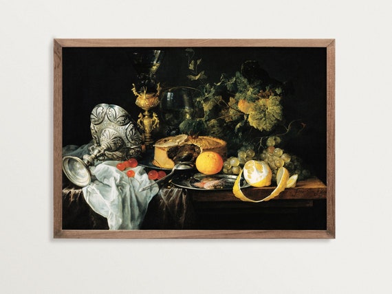 Dutch Still Life Painting, Dark Academia Art Print
