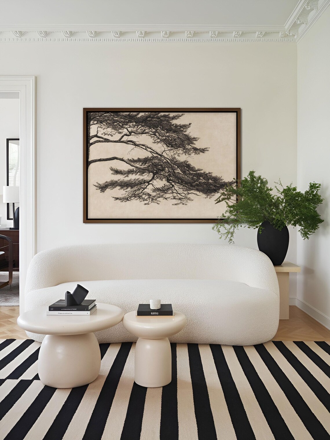 Vintage Pine Tree Art Print, Japanese Tree Silhouette - Image 2