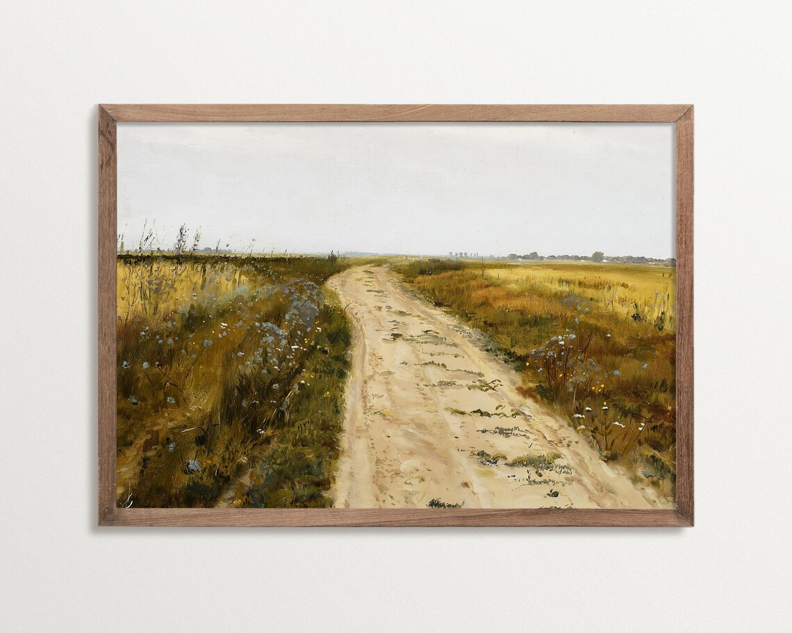 Country Wall Decor, Vintage Landscape Art Print