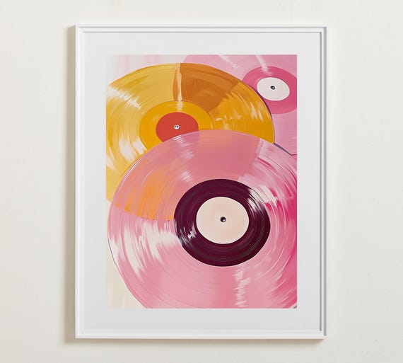 Vinyl Record Trendy Pastel Minimalist Poster
