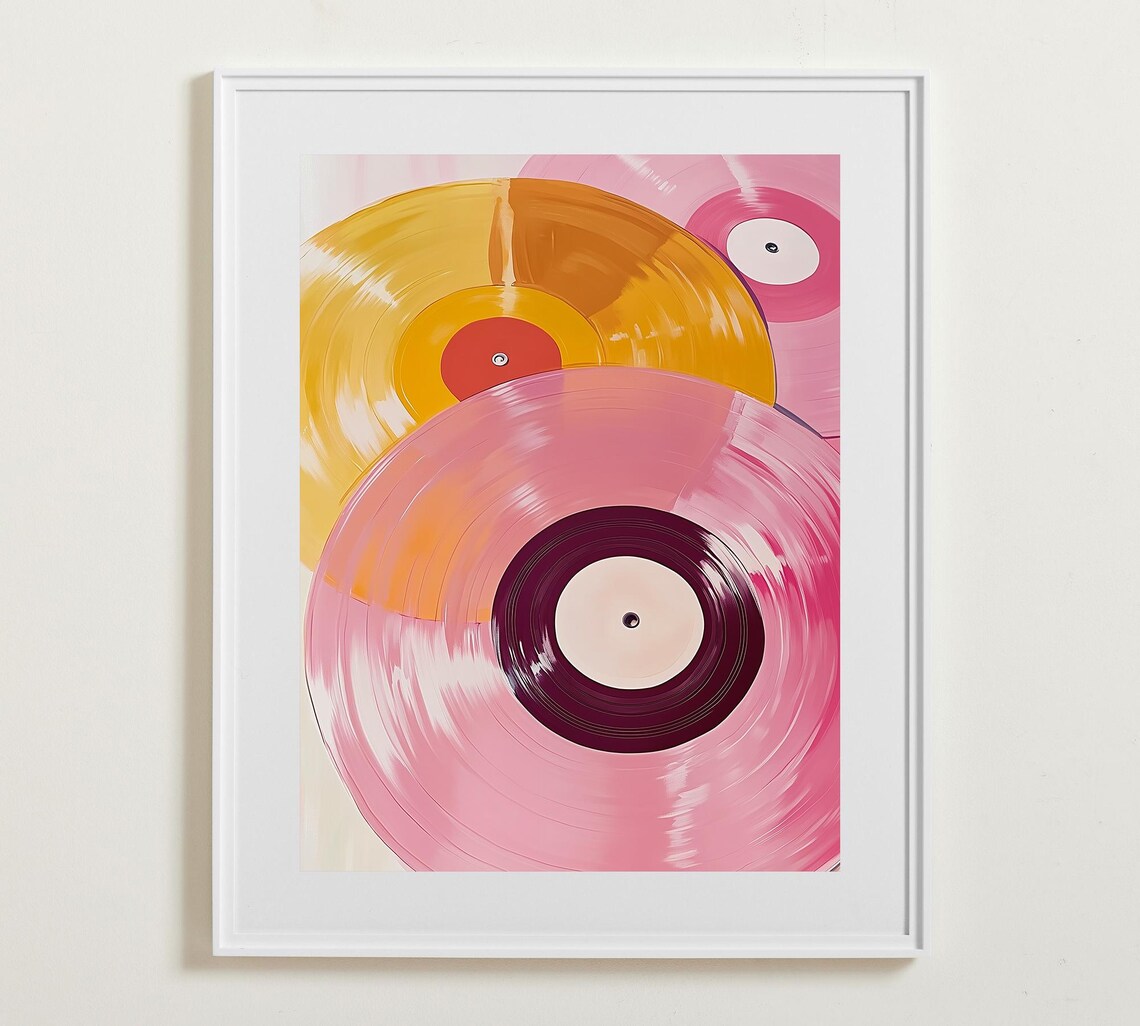 Vinyl Record Trendy Pastel Minimalist Poster