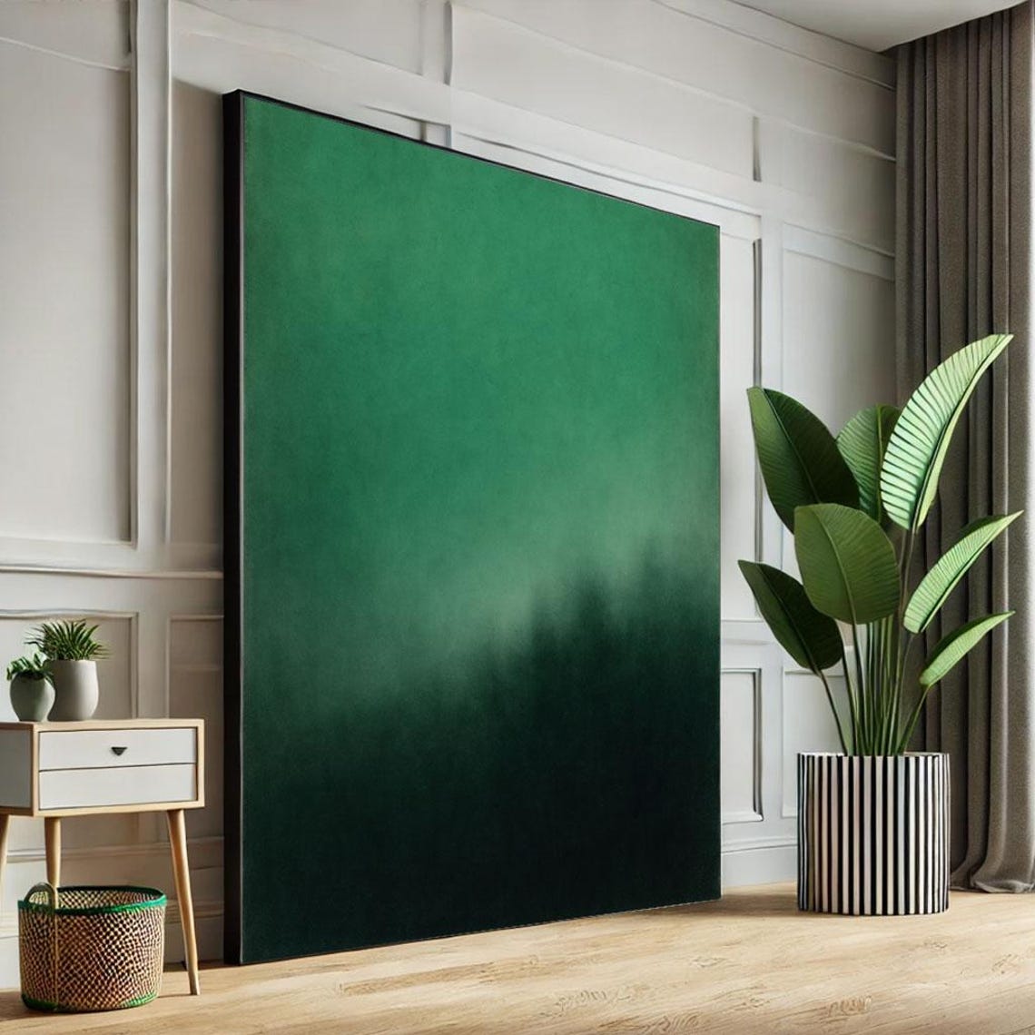 Emerald Green Gradient Fade Modern Minimalist Abstract Poster
