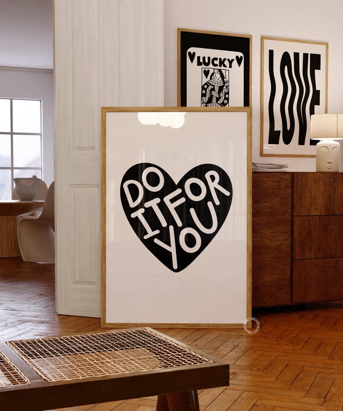Do It For You Black Heart Minimalist Typography Quote Poster