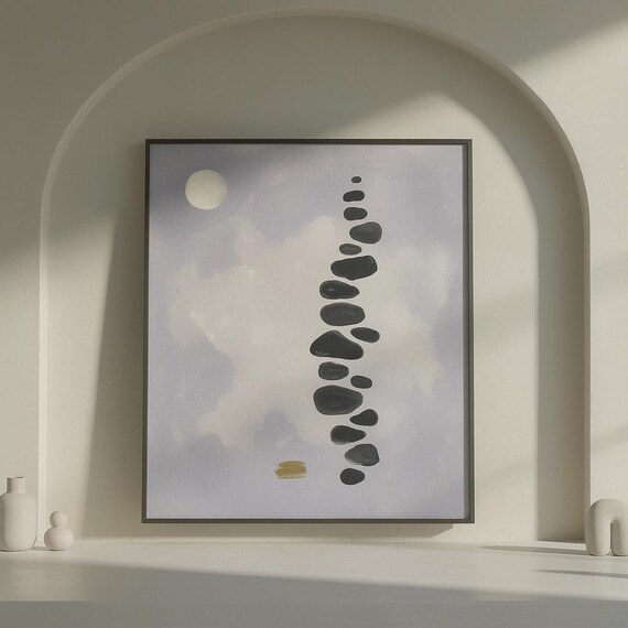 Zen Stone Balance Print Minimalist Abstract Wall Art