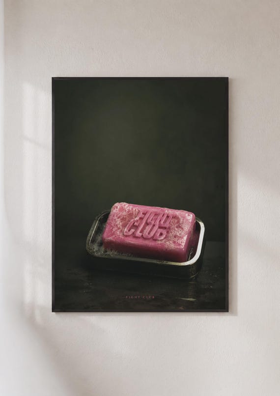 Fight Club Soap Bar Poster Dark Moody Movie Print Cult Film Wall Art Gift
