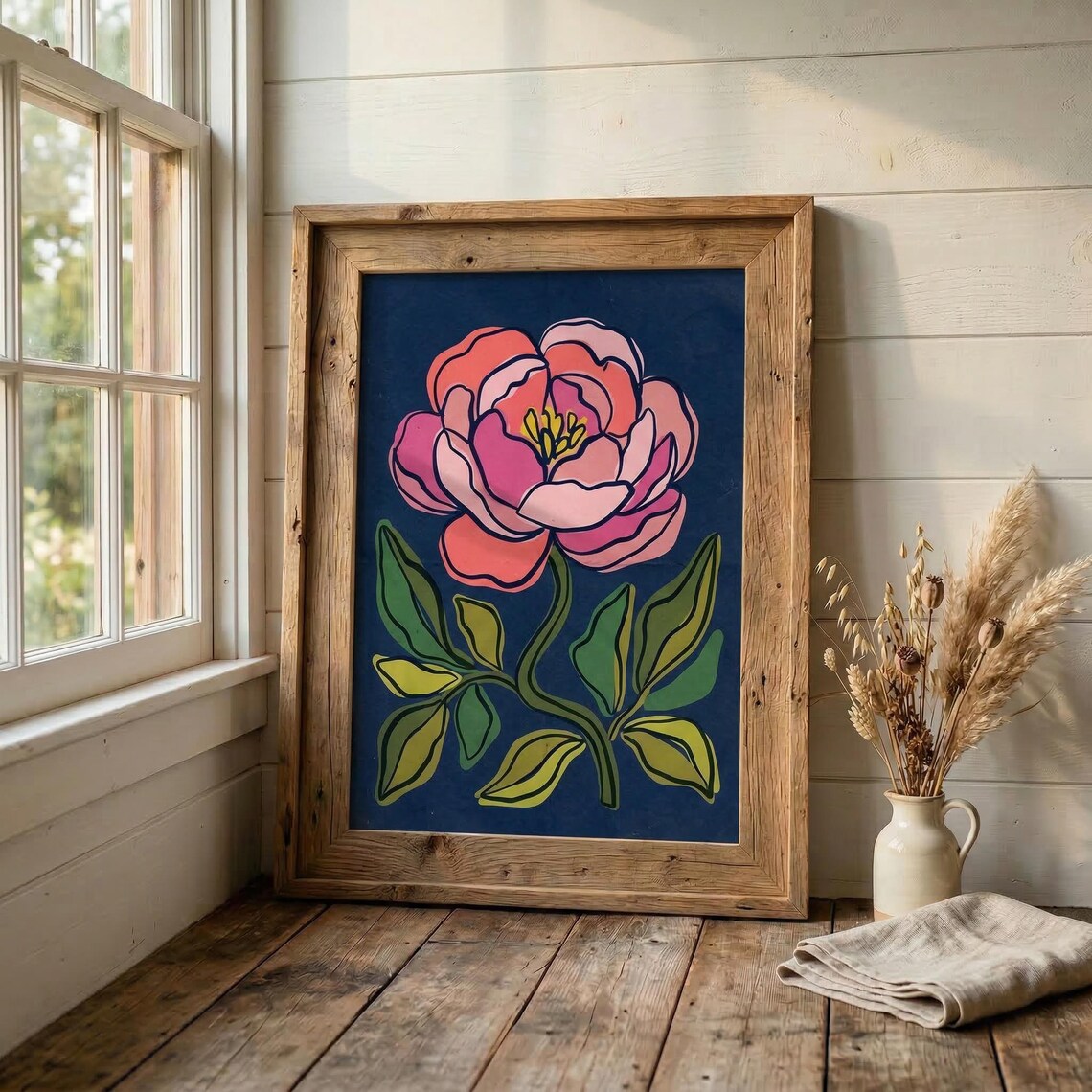 Botanical Flower Collection, Modern Floral Art Print
