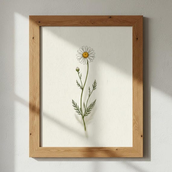 Daisy Botanical Print Cottage Garden Wall Art