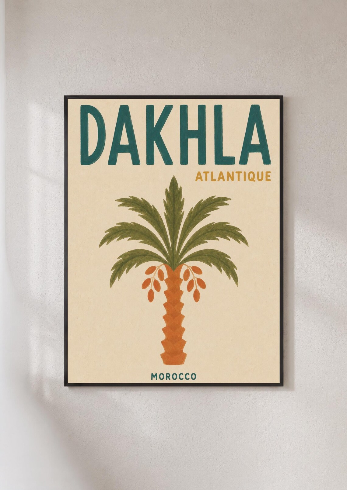 Dakhla Morocco Travel Poster, Atlantic Coast