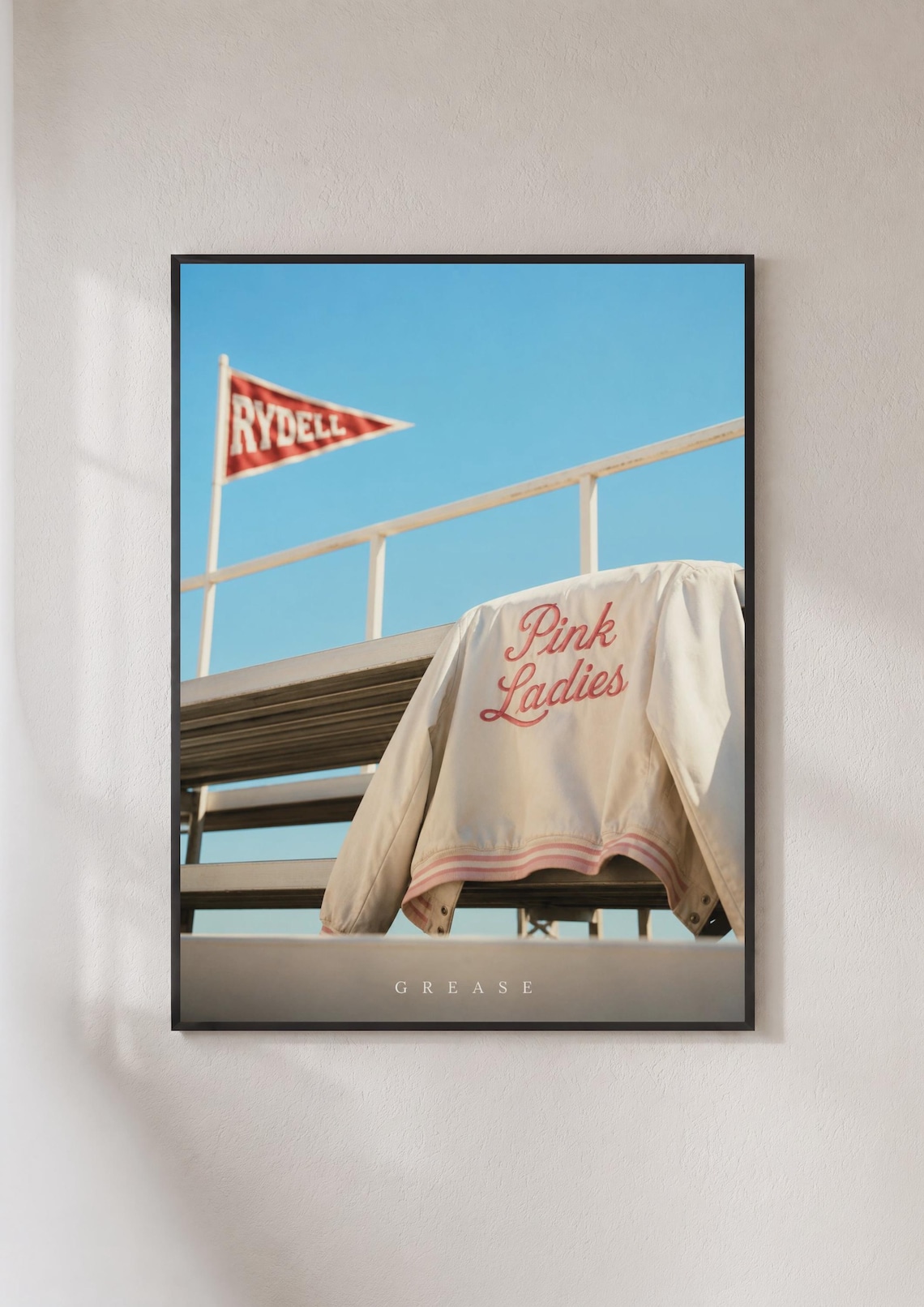 Grease Pink Ladies Jacket Rydell Bleachers Retro Movie Poster