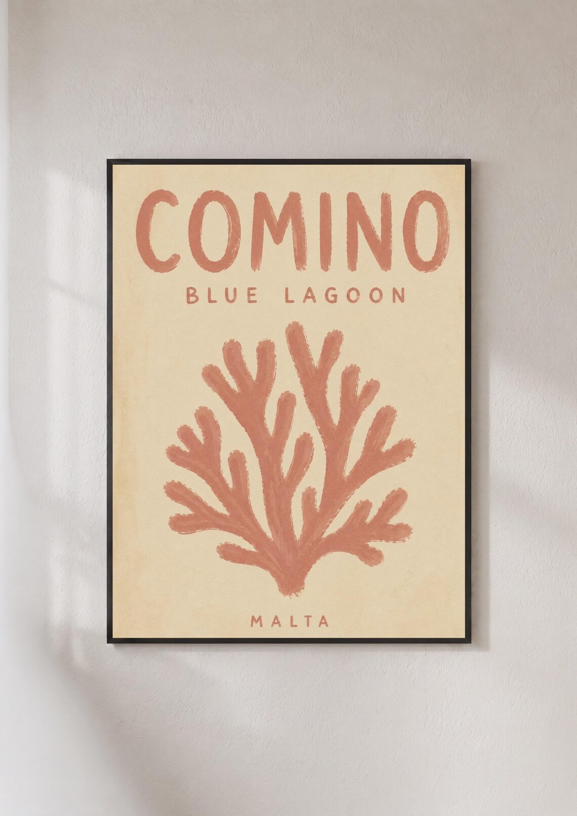 Comino Blue Lagoon Malta Retro Travel Poster