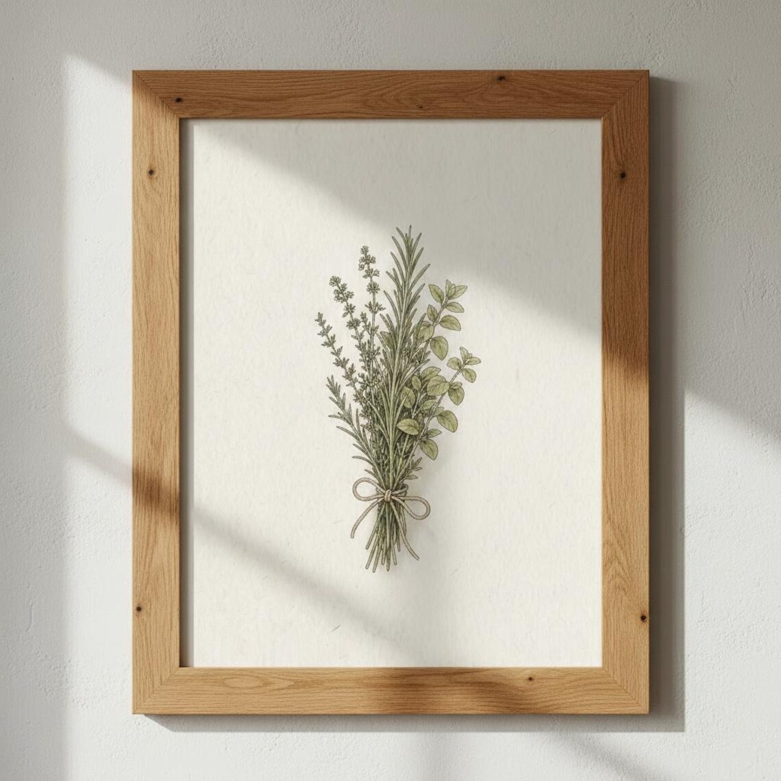 Mediterranean Herb Bundle Vintage Kitchen Art Print
