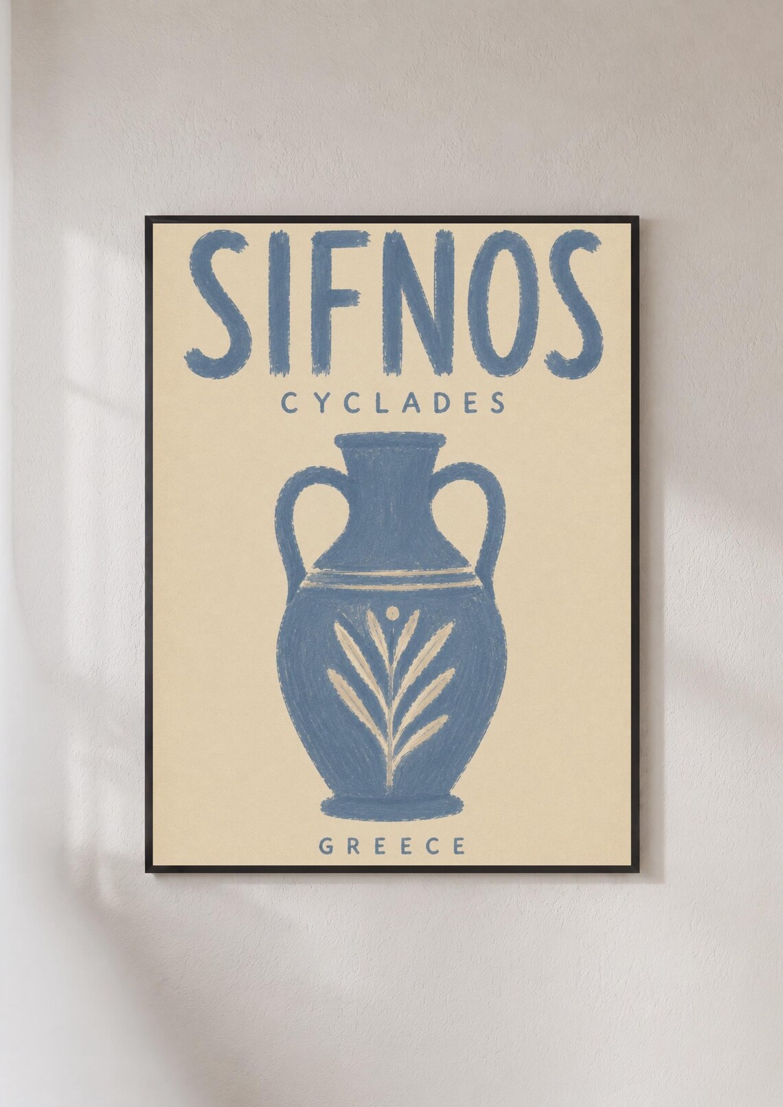 Sifnos Greece Poster, Cyclades Greek Island Travel Poster