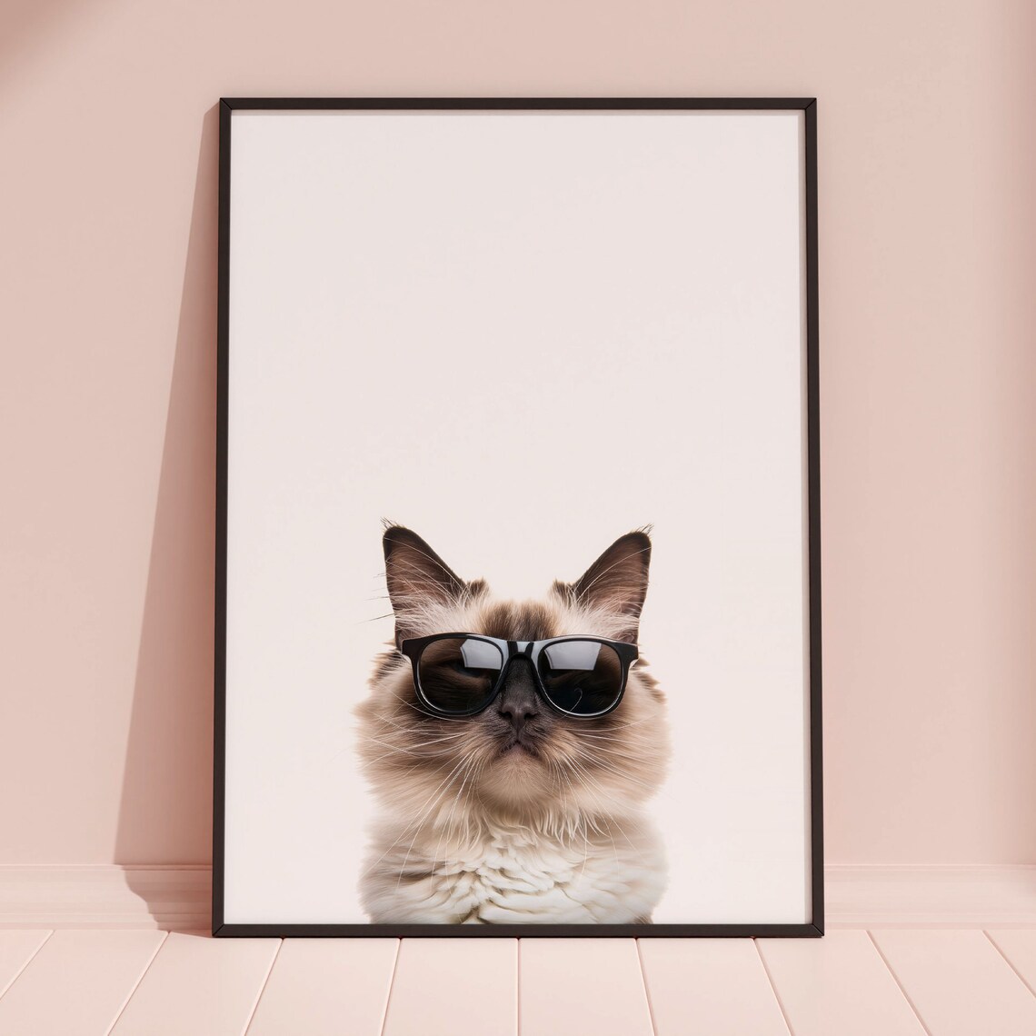 Ragdoll Cat in Sunglasses Funny Cat Art Print - Image 3