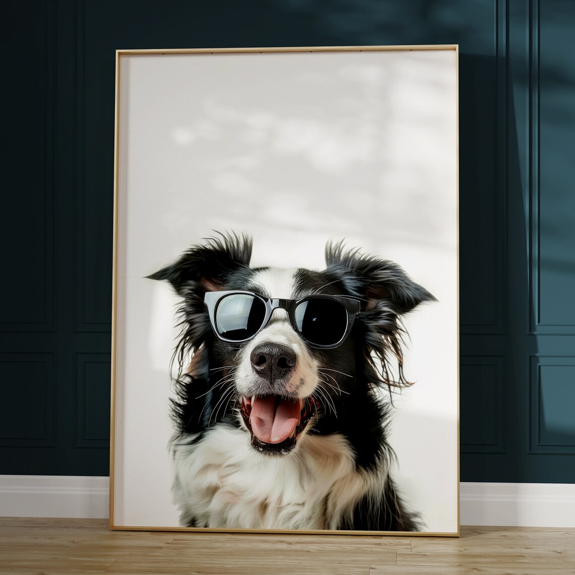 Border Collie in Sunglasses Funny Dog Art Print - Image 2