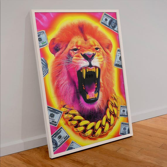 Lion Pop Art Print, Urban Jungle Decor