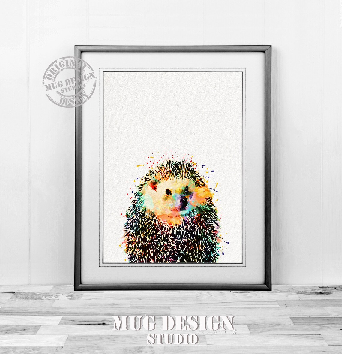 Hedgehog Watercolor Painting, Forest Animals Art - Image 3