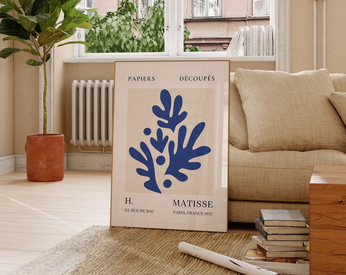 Henri Matisse Print, Blue Papiers D e9coup e9s Poster