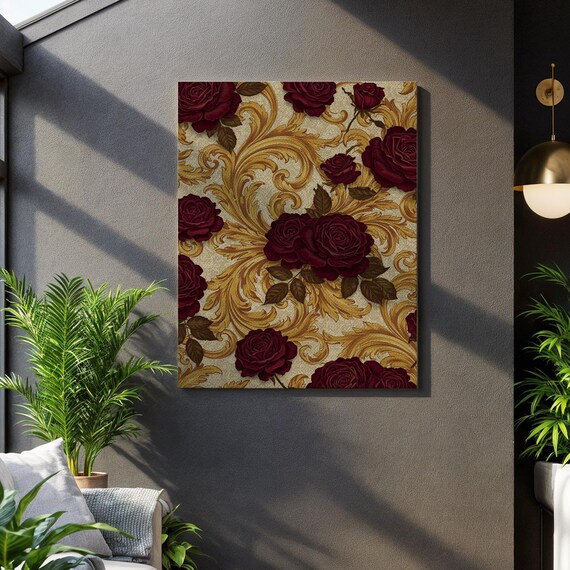 Baroque Rose, Vintage Floral Art Print