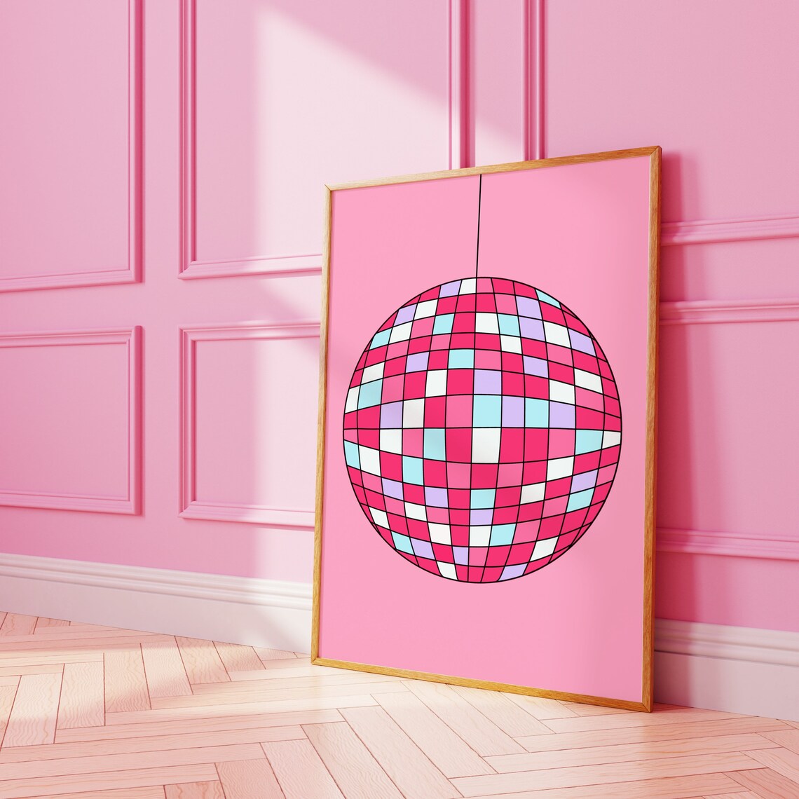 Disco Ball Retro Style Funky Music Art Print
