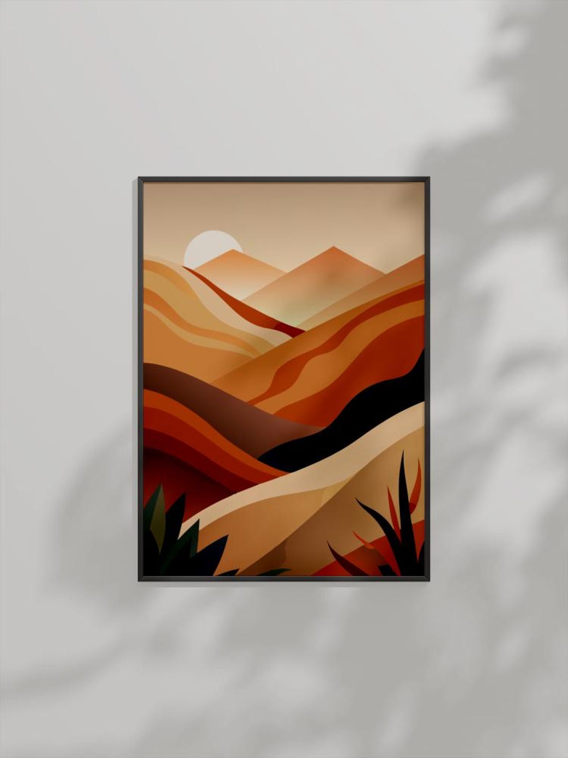Desert Waves Abstract Minimalist Landscape Art Print