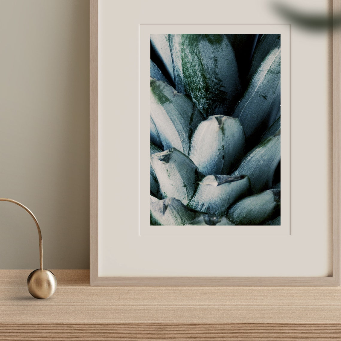 Pineapple Crown Macro Cool Blue Green Botanical Photo Poster - Image 3