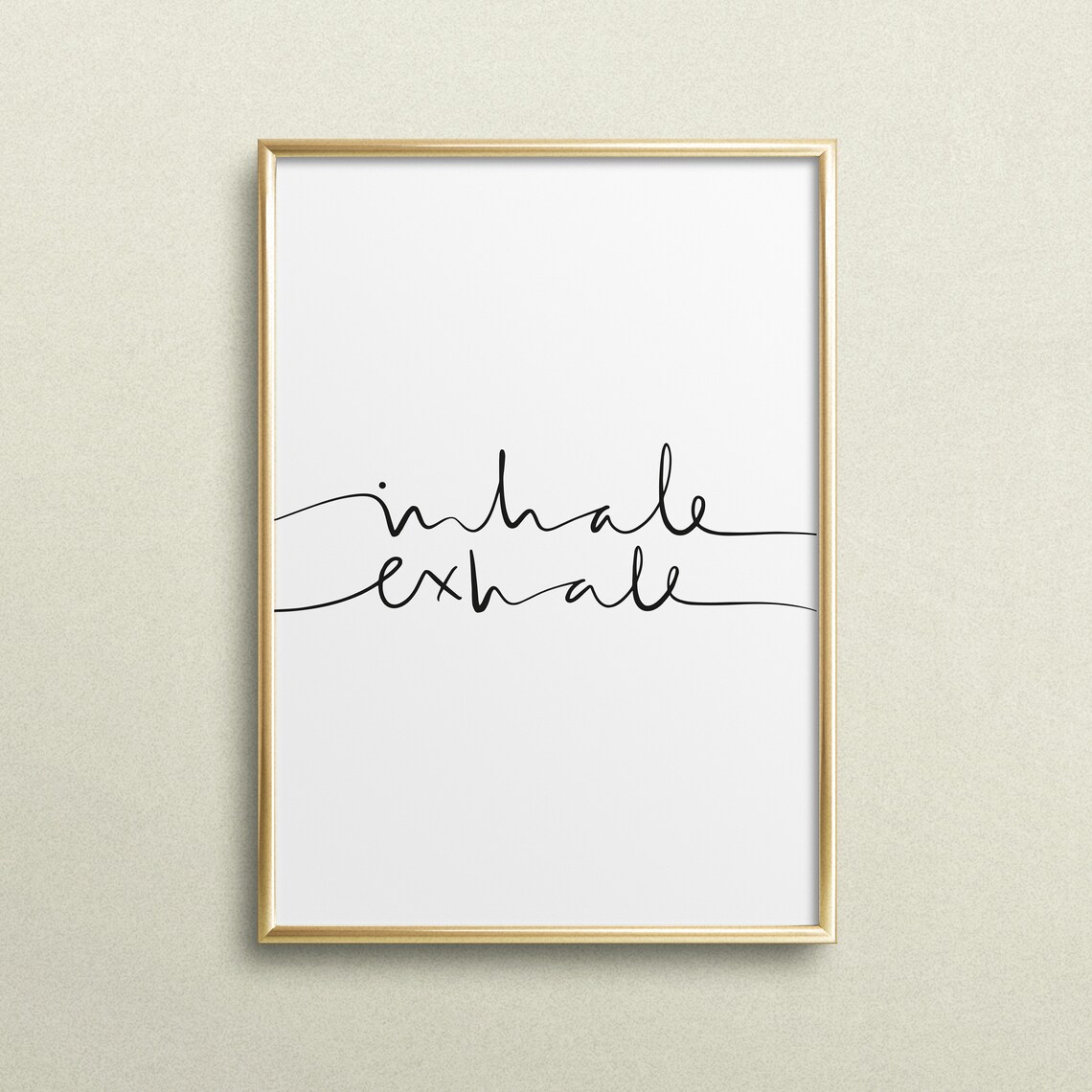 Inhale Exhale Typography Art Print, Yoga Quote