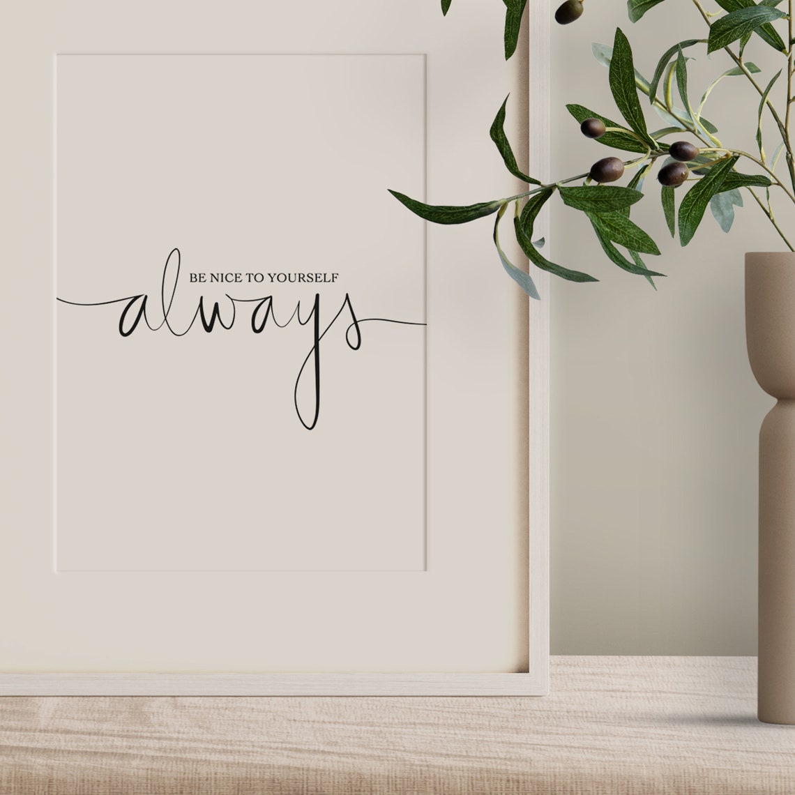 Always Be Nice to Yourself Handwritten Self Love Quote Poster - Image 2