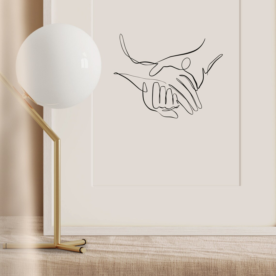 Hands of Love Line Art Poster Print, Gift Idea - Image 3