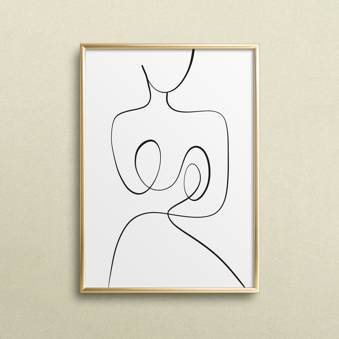 Minimalist Female Torso Single Line Art Abstract Body Poster