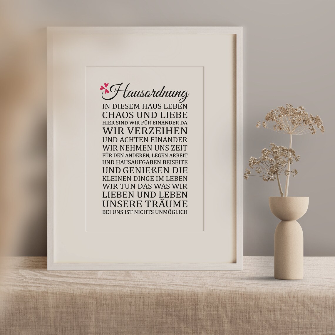 Hausordnung German House Rules Typography Art Print - Image 3