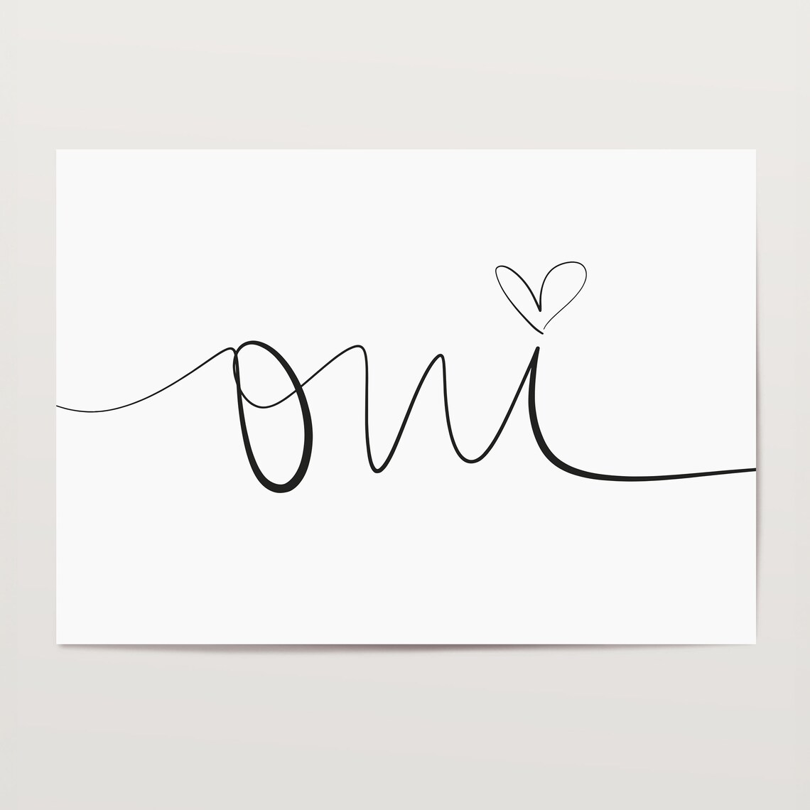 Oui Typography Art Print, Love Quote Poster - Image 4