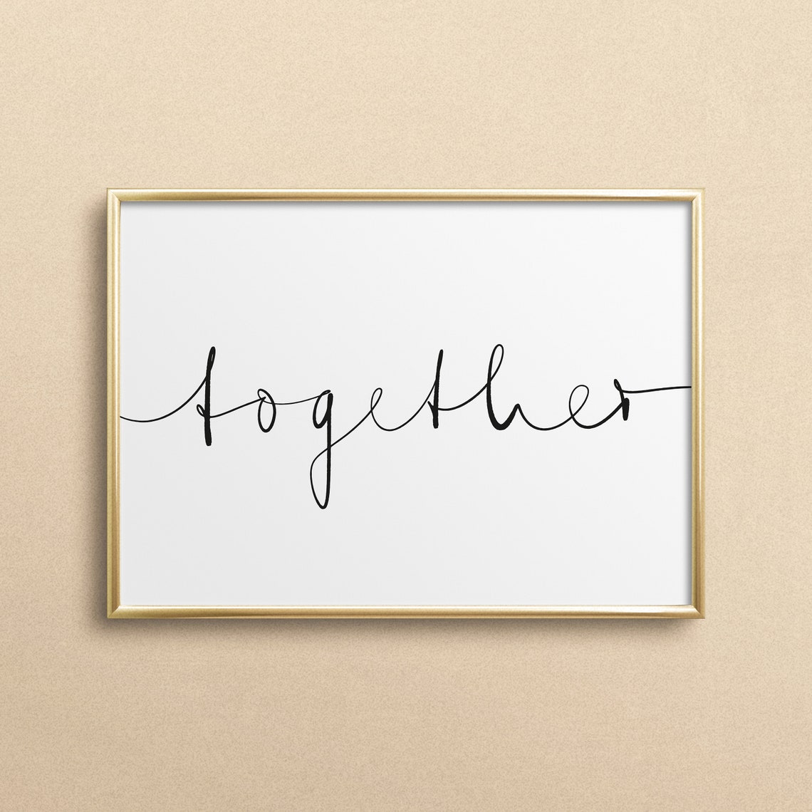 Together Calligraphy Script Minimalist Wedding Greeting Poster
